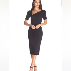 Dress the Population Black Midi Dress